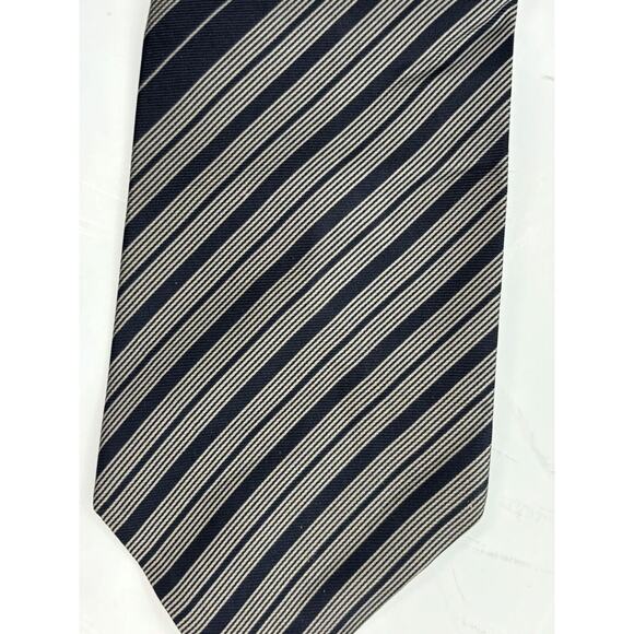 Vintage Silk Neck Ties (2) Gold Navy Men Tie Geoffrey Beene Colorstiks 53" 56" - Picture 2 of 5